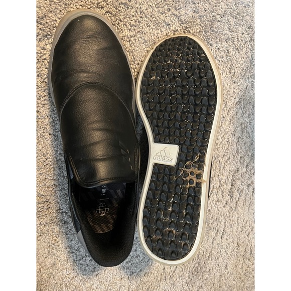 Adidas Golf Shoes Men's Slip On Black Leather End Plastic Waste Size 9.5 - Picture 6 of 7